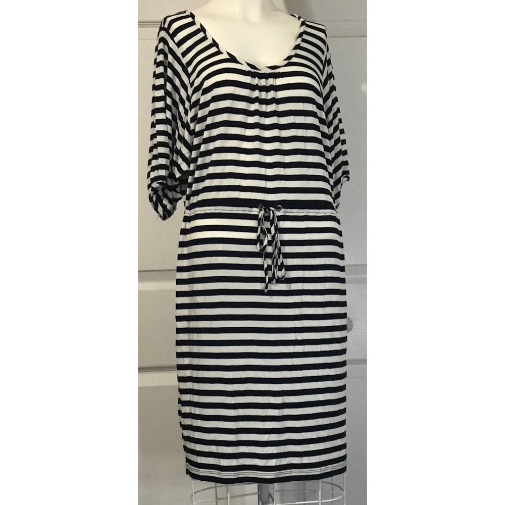 Calvin Klein striped cinch waist dress size 6
